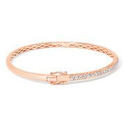 Bids.com 14K Rose Gold 1.00 Cttw Half Eternity Diamond Bangle Bracelet (G-H Color, SI2-I1 Clarity) - 7" Inches Bracelets