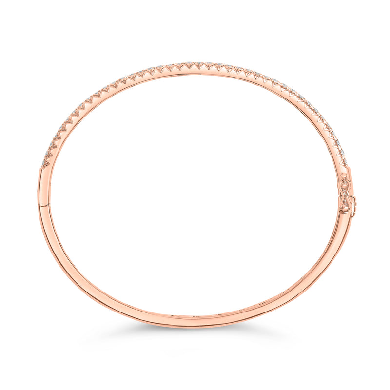 Bids.com 14K Rose Gold 1.00 Cttw Half Eternity Diamond Bangle Bracelet (G-H Color, SI2-I1 Clarity) - 7" Inches Bracelets