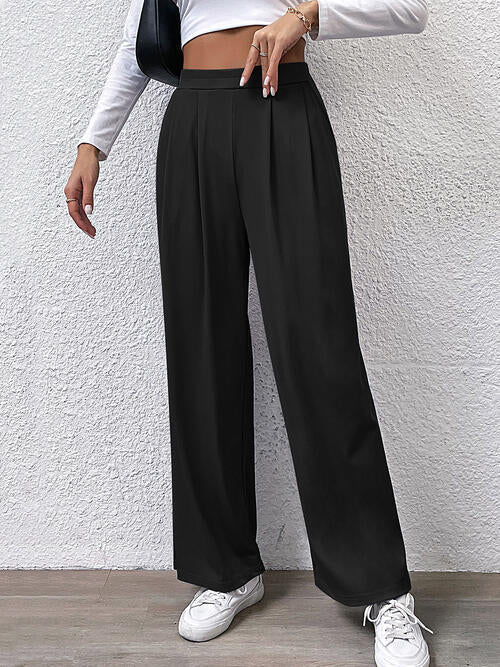 High Waist Straight Pants by VYSN