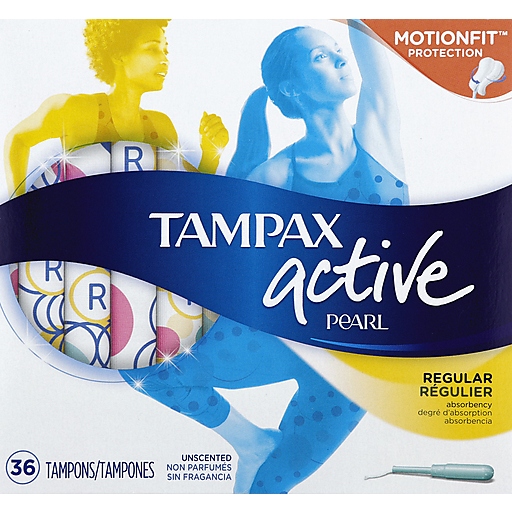 Tampax Tampax Pearl Active Plastic Regular Absorbency Tampons Tampons White Smoke