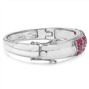 Bids.com 6.65 Carat Genuine Ruby and White Topaz .925 Sterling Silver Bracelet Bracelets