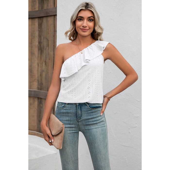 Eyelet One-Shoulder Tank