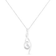 Bids.com Espira 10K White Gold 1/10 cttw Diamond Swirl Pendant Necklace (I-J, I1-I2) Necklaces