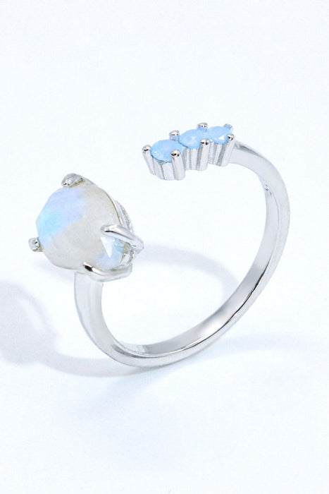 18K Rose Gold-Plated Moonstone Open Ring