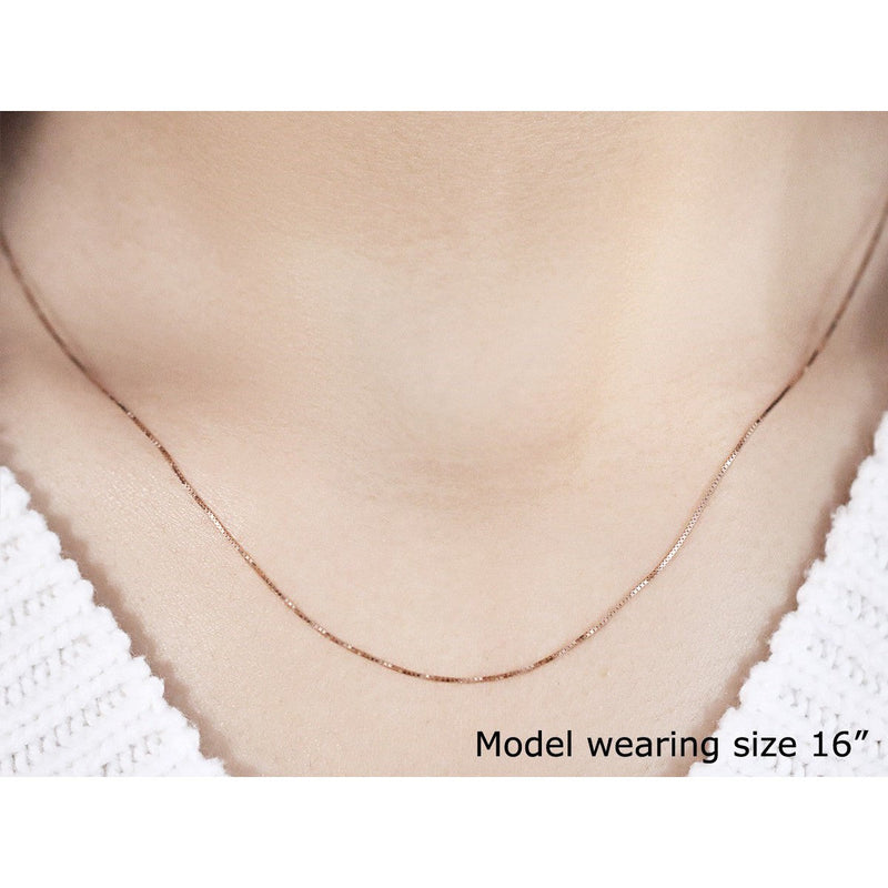 Bids.com 14k Rose Gold Classic Box Chain 0.4mm Necklaces