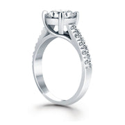 Bids.com 14k White Gold Trellis Diamond Engagement Ring Rings