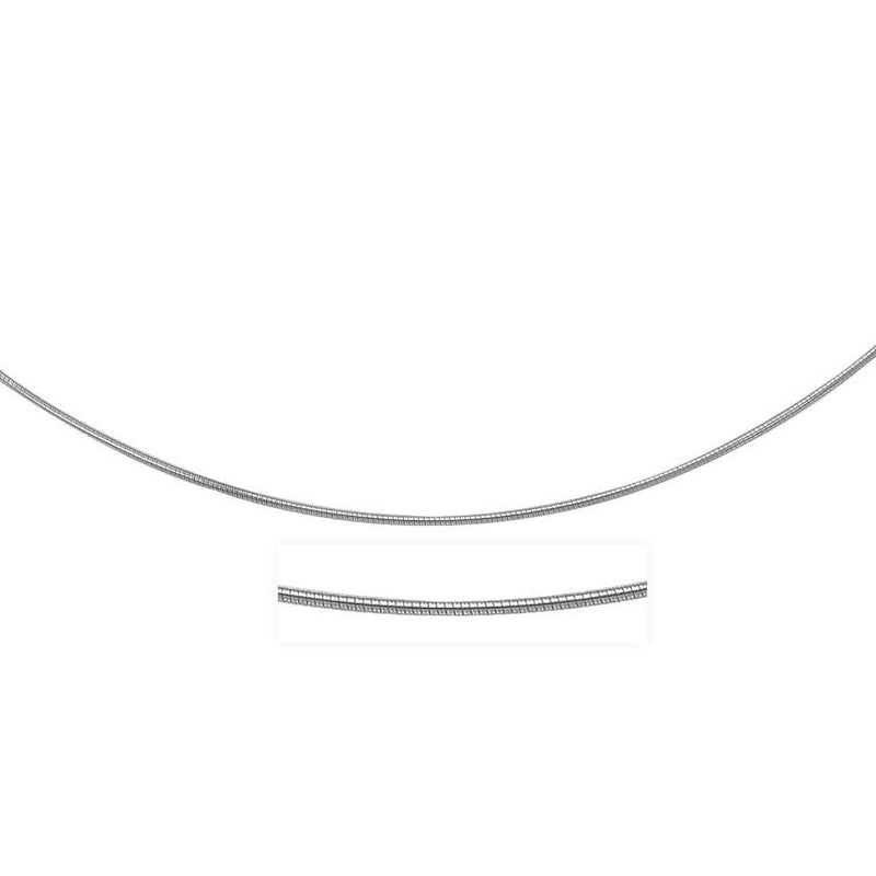Bids.com 14k White Gold Thin Motif Round Omega Necklace Necklaces