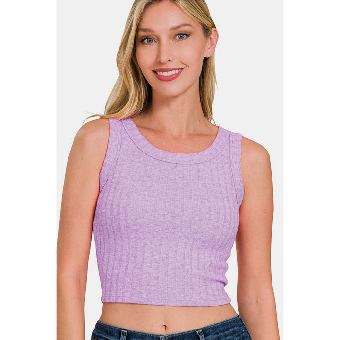 Zenana Ribbed Cropped Tank