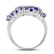 Bids.com 2.88 Carat Genuine Tanzanite .925 Sterling Silver Ring Rings