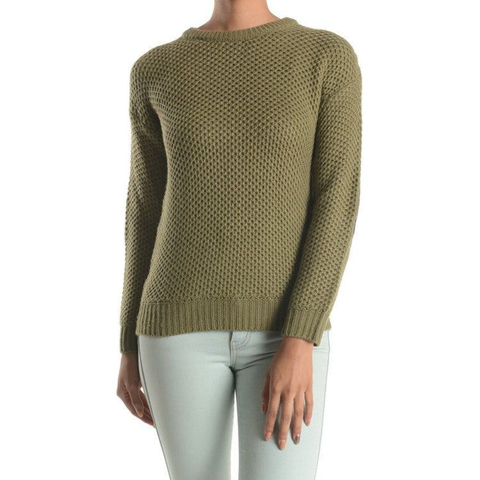 Honeycomb Stitch Sweater Top. w/ Elbow Patch