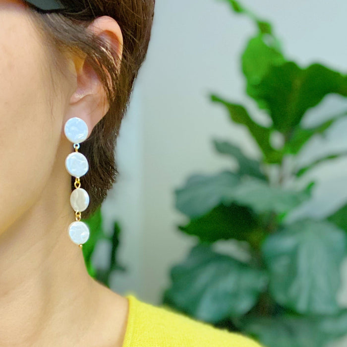 Shell Pearl Drop Earrings