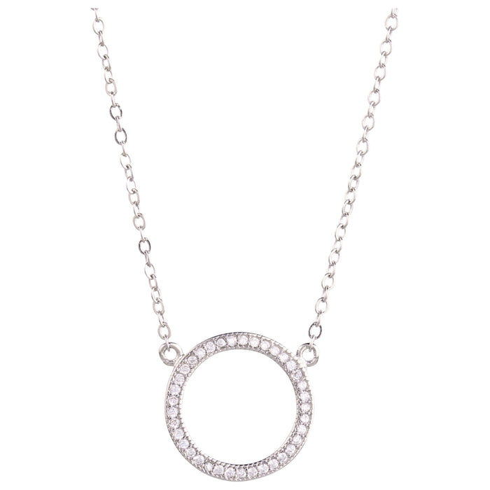 Round Pendant Pave Necklace