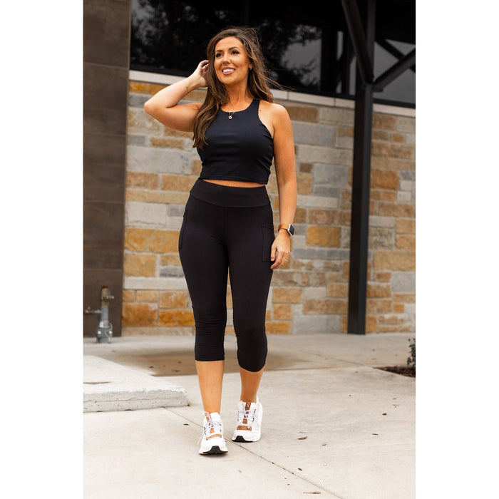 Black CAPRI with POCKETS Luxe Leggings