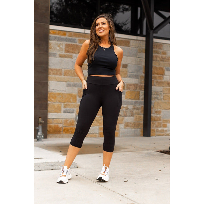 Black CAPRI with POCKETS Luxe Leggings