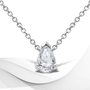 Bids.com 14K White Gold 1/2 Cttw Lab Grown Pear Shape Solitaire Diamond Pendent 18" Necklace (F-G Color, VS2-SI1 Clarity) Necklaces