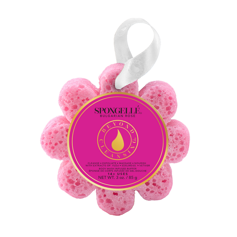 Spongellé Bulgarian Rose | Wild Flower Bath Sponge Body Wash Infused Buffer