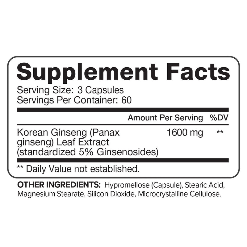 Nutrivein Nutrivein Korean Red Panax Ginseng 1600mg – Extra Strength Formula - 180 Capsules FA-51VI-YB0U