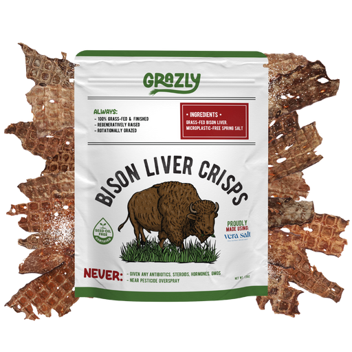 Grazly Bison Liver Crisps - 100% Grass-Fed/Finished Bison Crisp