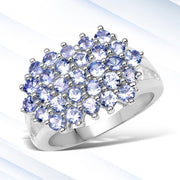 Bids.com 2.03 Carat Genuine Tanzanite .925 Sterling Silver Ring Rings