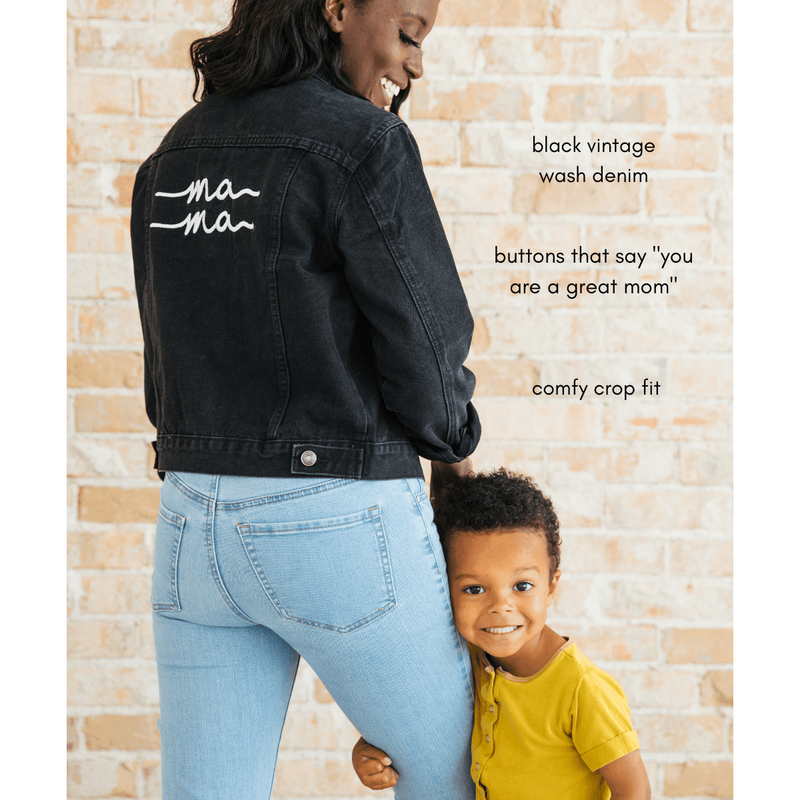 Sunflower Motherhood Black Denim Mama Jacket Clothing