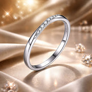 Bids.com 925 Sterling Silver Pavé Set CZ Platinum Plated Ring Size 6 for Women Rings