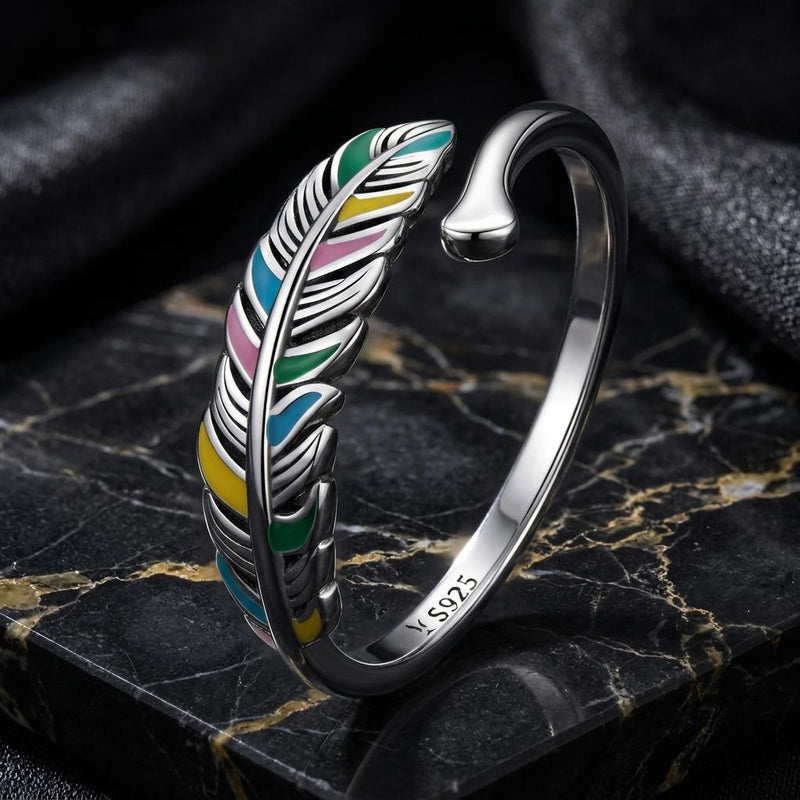 Bids.com 925 Sterling Silver Enamel Oxidized Ring for Women Rings