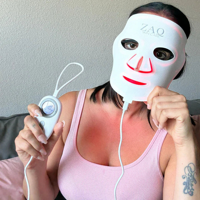 ZAQ Skin & Body Noor 2.0 Pro Light Face Mask: 1072nm Deep Infrared, Red & Blue Light (2026) Gray