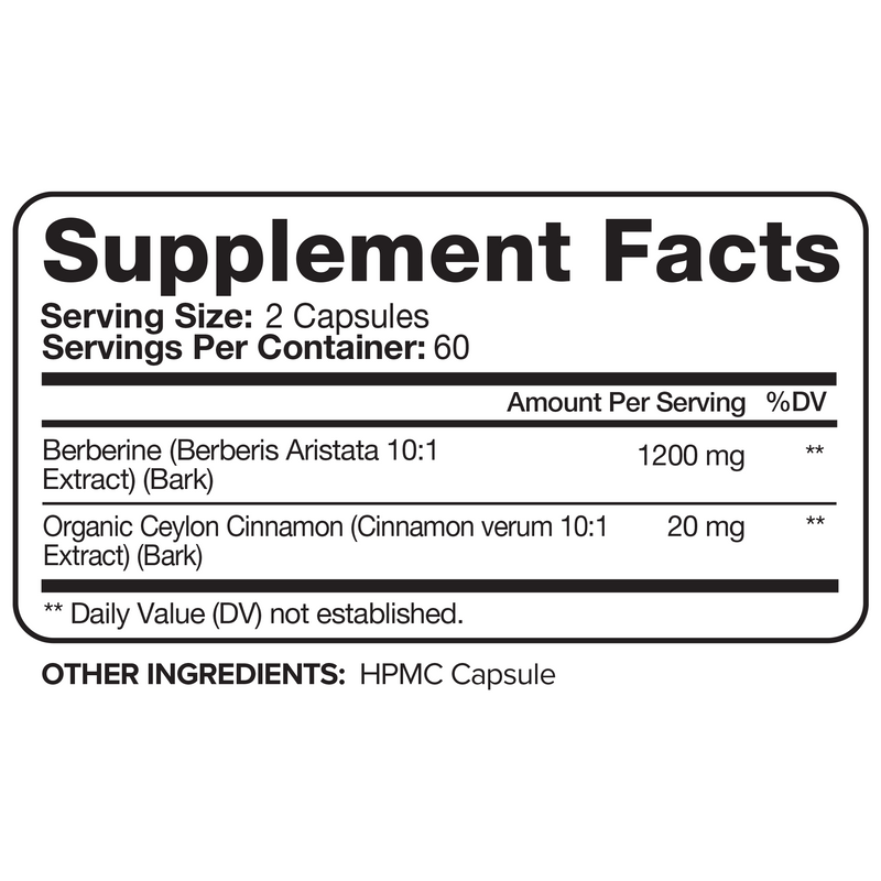 Nutrivein Nutrivein Premium Berberine 1200 mg with Ceylon Cinnamon - 120 Capsules GR-4L51-YC9A