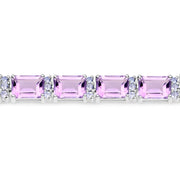 Bids.com 19.19 Carat Genuine Amethyst and Tanzanite .925 Sterling Silver Bracelet Bracelets