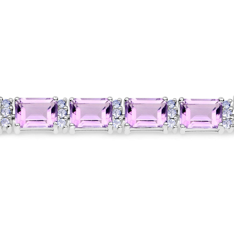 Bids.com 19.19 Carat Genuine Amethyst and Tanzanite .925 Sterling Silver Bracelet Bracelets