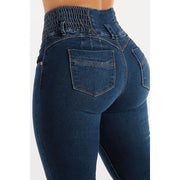 Mill's Beauty Supply High Waist Buttoned Skinny Hip Lifting Jeans