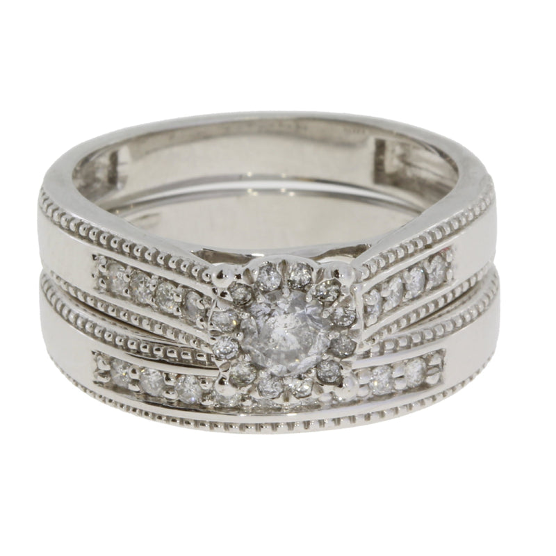Bids.com .63ct Diamond Engagement Ring Set 10KT White Gold Rings