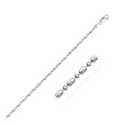 Bids.com 14k White Gold Diamond-Cut Alternating Bead Chain 1.5mm Necklaces