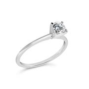 Bids.com 14K White Gold 1/2 Cttw Round Lab Grown Diamond 4 Prong Solitaire Engagement Ring (F-G Color, VS2-SI1 Clarity) - Size 7 Rings