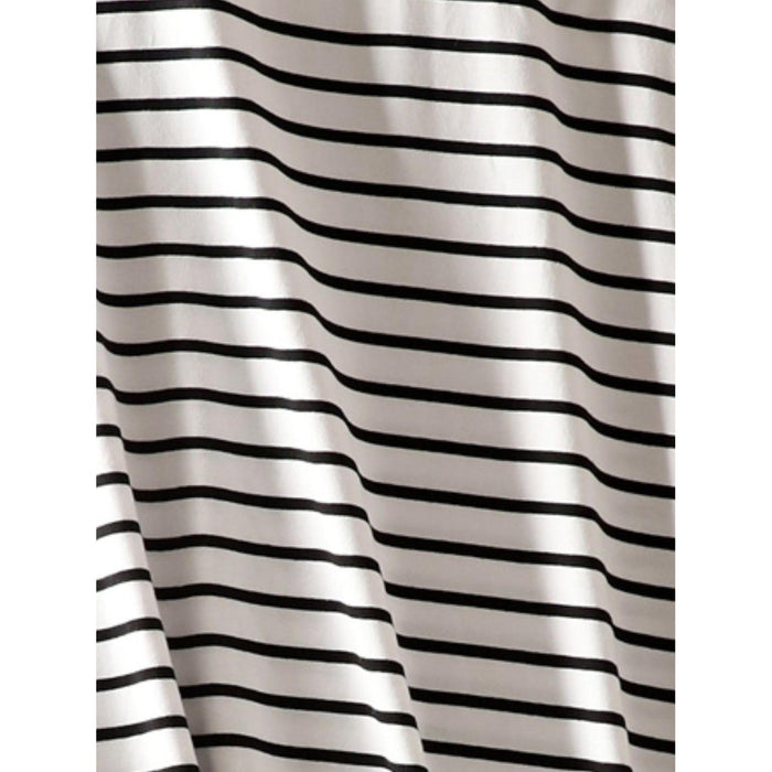 Striped Round Neck Short Sleeve Dress