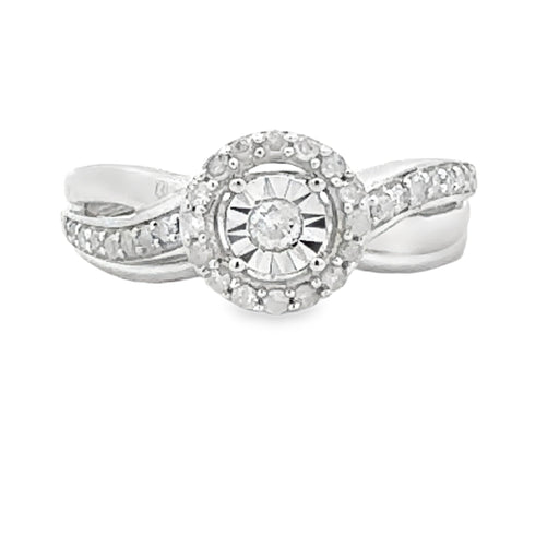 Bids.com .25ct Diamond Engagement Ring Set Sterling Silver Rings