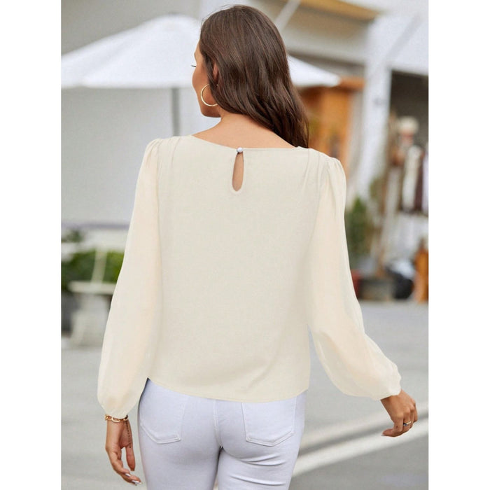 Round Neck Long Sleeve Blouse