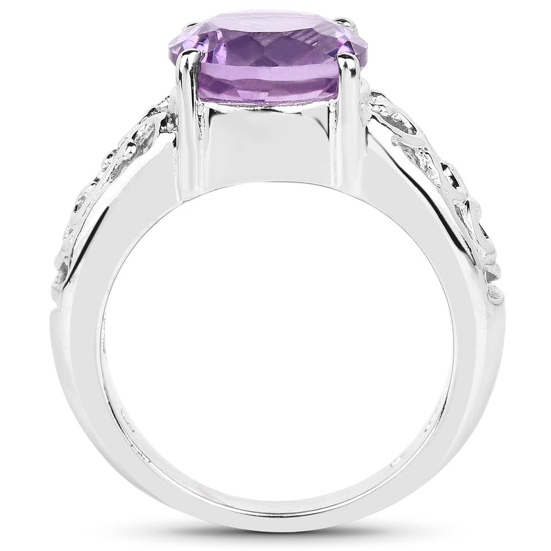 Bids.com 3.30 Carat Genuine Amethyst .925 Sterling Silver Ring Rings