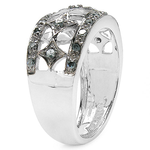 Bids.com 0.29 Carat Genuine Blue Diamond .925 Sterling Silver Ring Rings