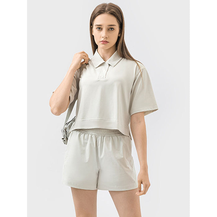 Half Button Short Sleeve Active T-Shirt