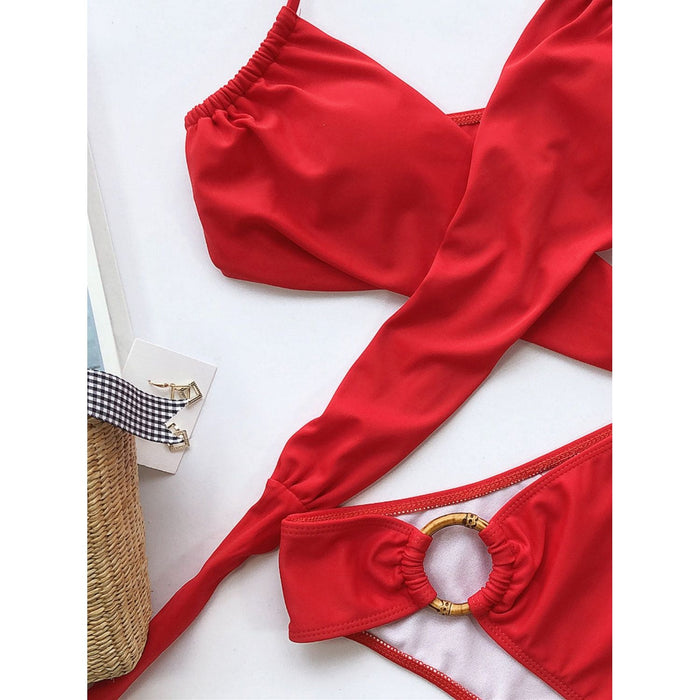 Halter Neck Two-Piece Bikini Set