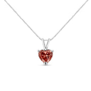 Bids.com IGI Certified 14K White Gold Martini Set 1.00 Cttw Lab Grown Pink Heart Diamond Solitaire 18" Pendant Necklace (Pink Color, SI2 Clarity) Necklaces