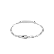 Bids.com 14k White Gold Figaro Chain Fancy Children's ID Bracelet Bracelets