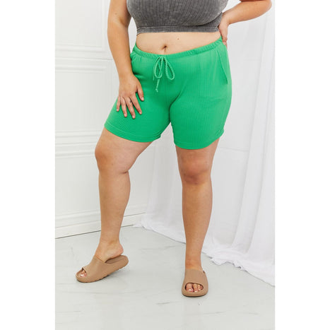 Blumin Apparel Too Good Ribbed Shorts in Green