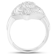 Bids.com 1.22 Carat Genuine White Diamond .925 Sterling Silver Ring Rings
