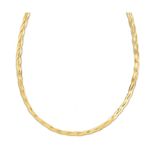 Bids.com 14k Yellow Gold Braided Herringbone Chain (3.20 mm) Necklaces