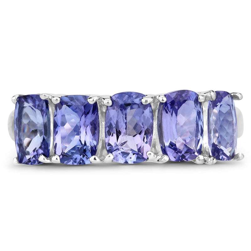 Bids.com 2.65 Carat Genuine Tanzanite .925 Sterling Silver Ring Rings