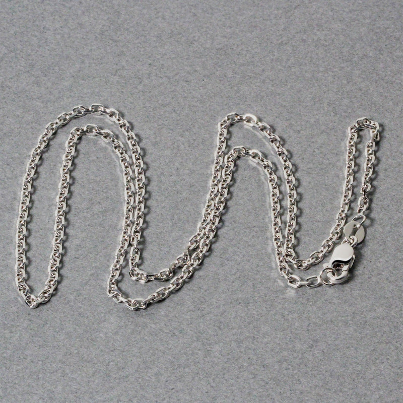 Bids.com 14k White Gold Diamond Cut Cable Link Chain 1.8mm Necklaces