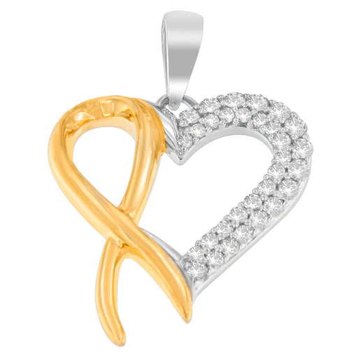 Bids.com .925 Sterling Silver Two Toned 1/4 cttw Round Cut Diamond Pendant Necklace (H-I, I2-I3) Necklaces