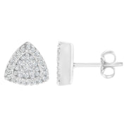 Bids.com 14K White Gold 1/2 cttw Trillion Shaped Diamond Stud Earrings (H-I Clarity, SI2-I1 Color) Earrings